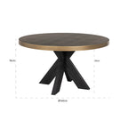 Eettafel Bloomville 140Ø (Zwart/goud)
