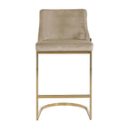 Barstoel Bolton khaki fluweel / goud brandvertragend (Quartz Khaki 903)