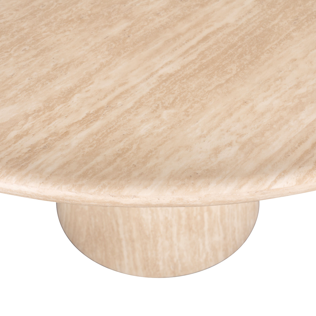 Eettafel Fictus 140Ø imitatie travertijn (Beige)