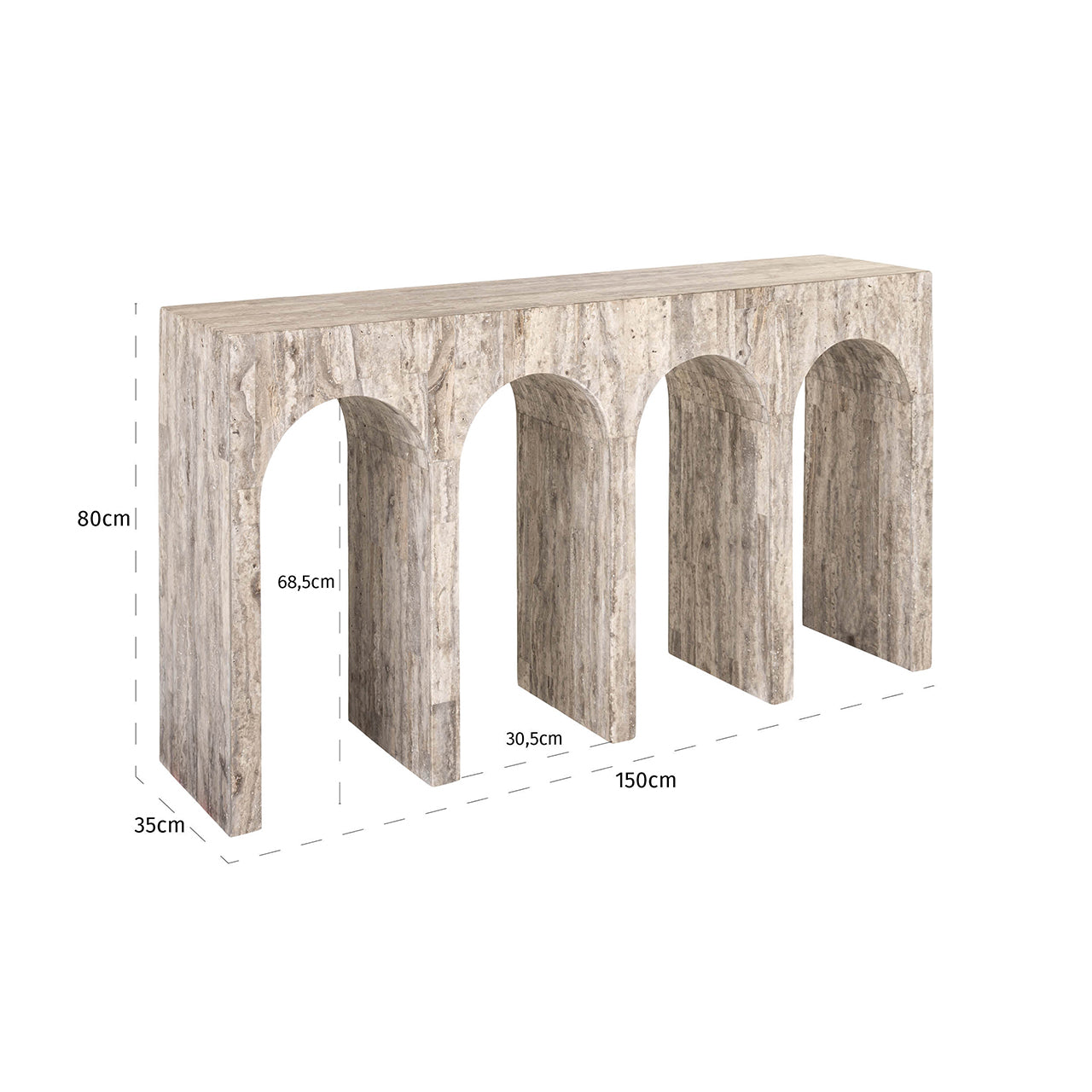Wandtafel La Rague natuurlijk grijs travertijn (Grijs)