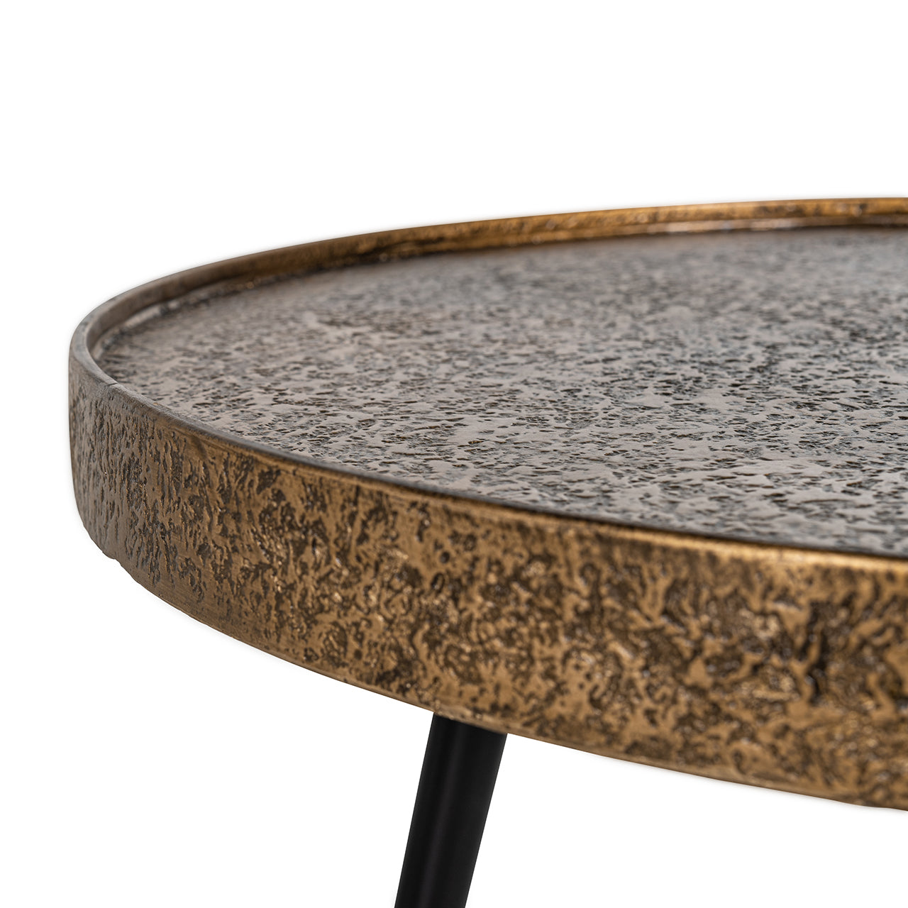 Salontafel Luton set van 3 (Zwart/goud)