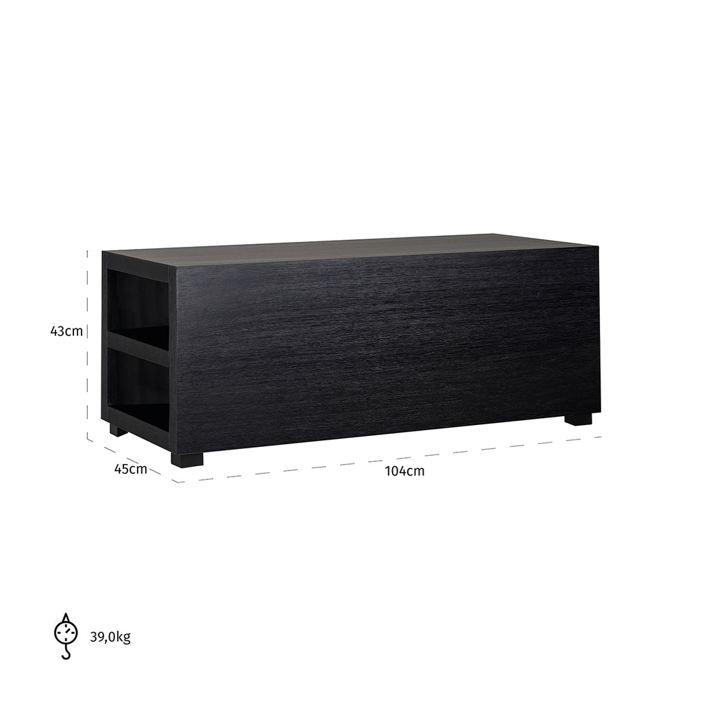 Salontafel Oakura bankelement (Zwart)