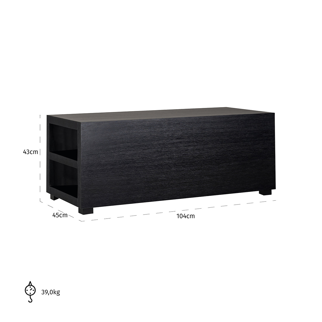Salontafel Oakura bankelement (Zwart)
