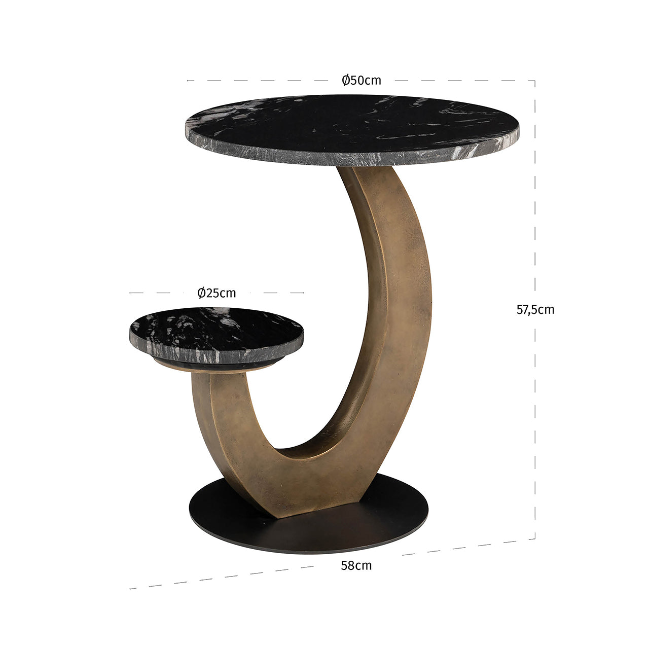 Bijzettafel Tibby (Zwart)