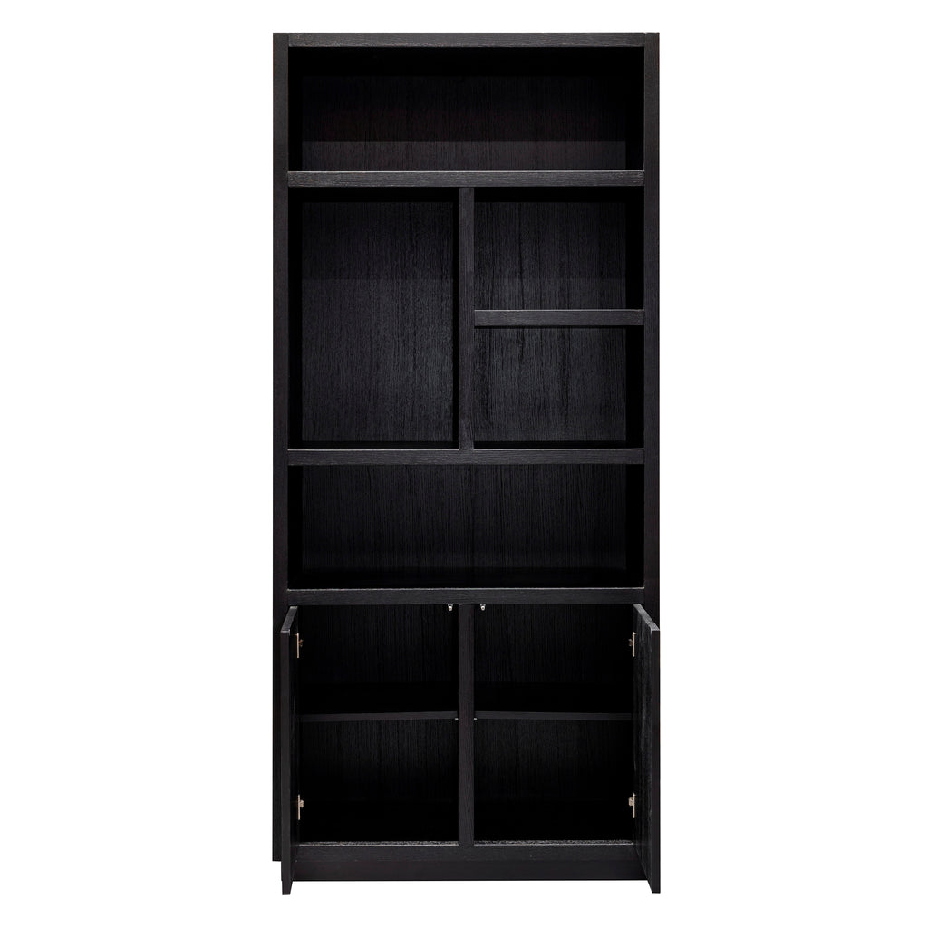 Boekenkast Oakura 2-deuren (Zwart)