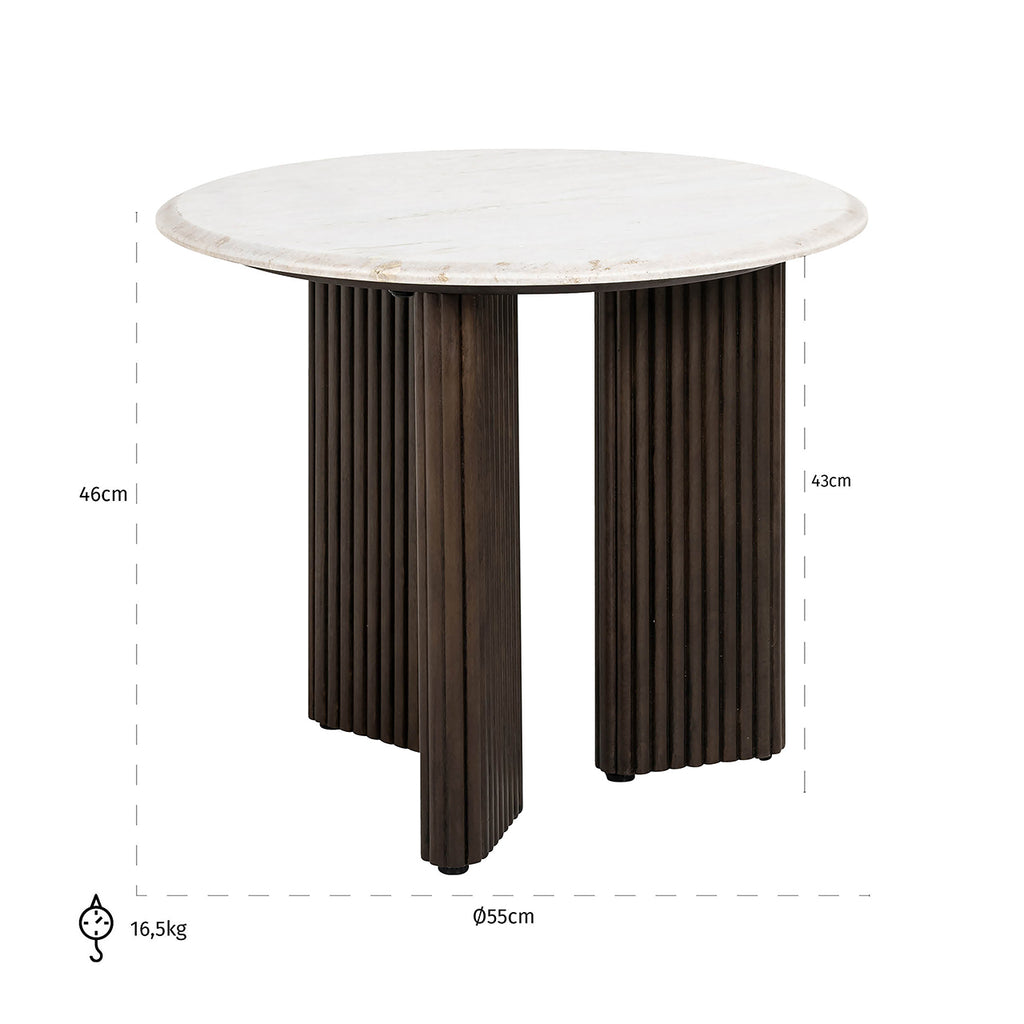 Bijzettafel Mayfield 55Ø (Wit)