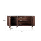 Dressoir Barkley 3-deuren (Geborsteld Goud)