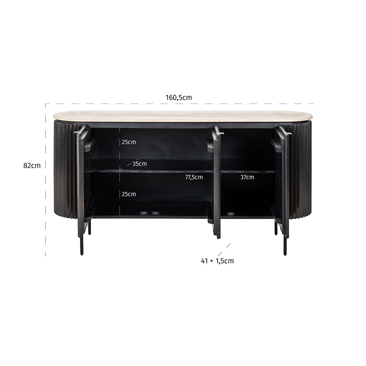 Dressoir Hampton (Donkerbruin)