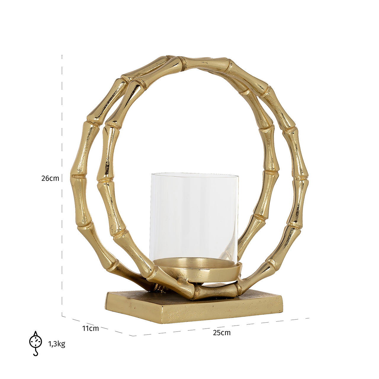 Windlicht Merlyn klein (Goud)