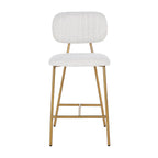 Counterstoel Xenia wit bouclé / geborsteld goud (Copenhagen 900 Bouclé White)