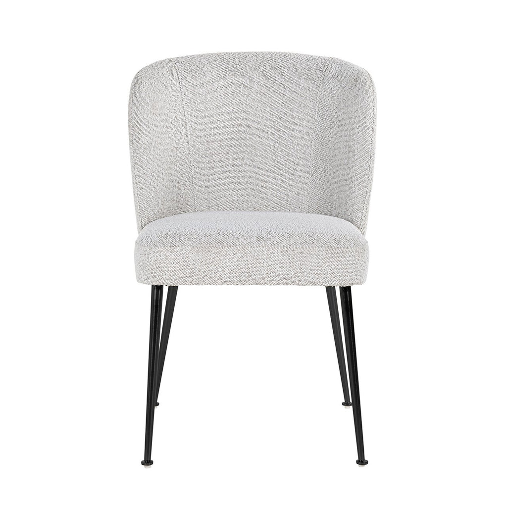 Stoel Fallon Wit Bouclé / zwart (Kopenhagen 900 Bouclé Wit)