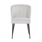 Stoel Fallon Wit Bouclé / zwart (Kopenhagen 900 Bouclé Wit)