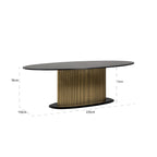 Eettafel Ironville ovaal 235 (Zwart/goud)
