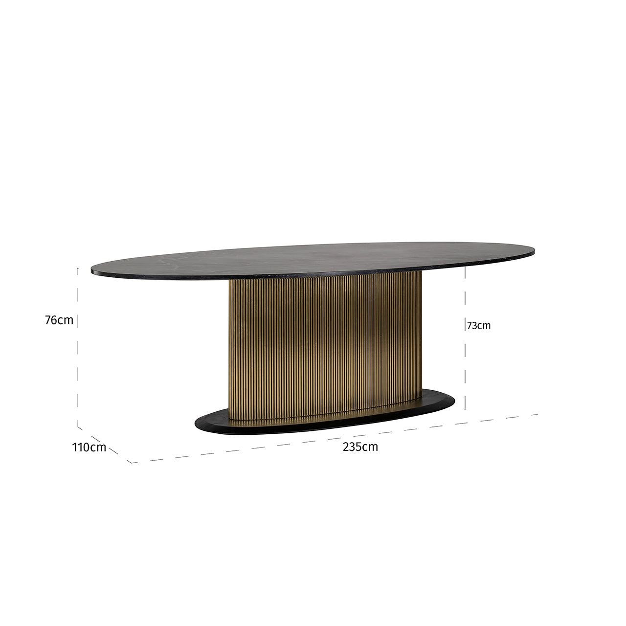 Eettafel Ironville ovaal 235 (Zwart/goud)