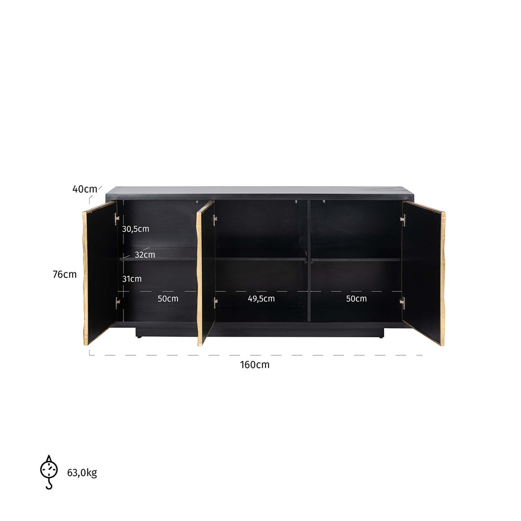 Dressoir Esher 3-deuren (Zwart)