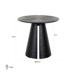 Bijzettafel Blax 585Ø (Zwart)