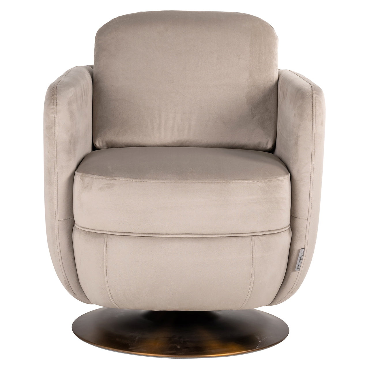 Draaifauteuil Turner khaki fluweel brandvertragend (FR-Quartz 903 Khaki)