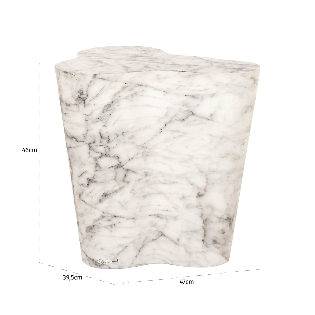 Bijzettafel Rockyard faux wit marmer indoor/outdoor (Wit)