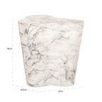 Bijzettafel Rockyard faux wit marmer indoor/outdoor (Wit)