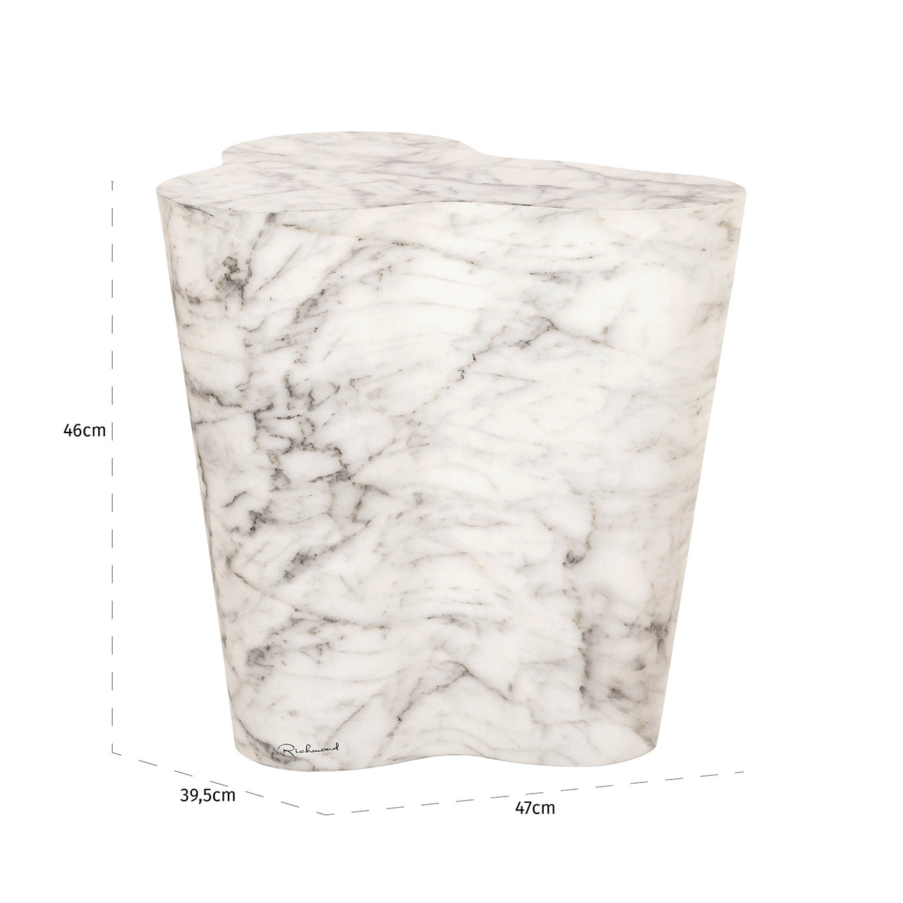 Bijzettafel Rockyard faux wit marmer indoor/outdoor (Wit)