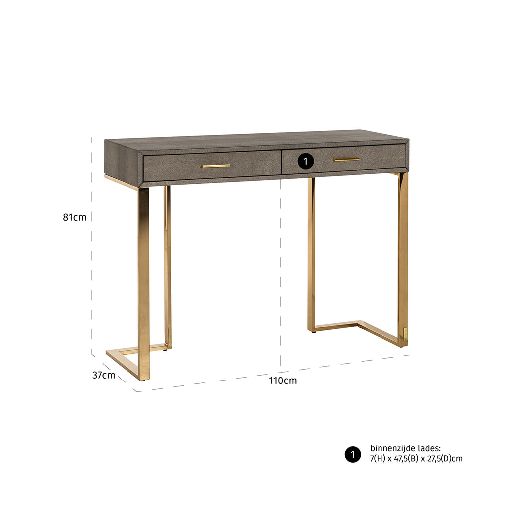 Wandtafel Marie-Lou 2 laden (Goud)