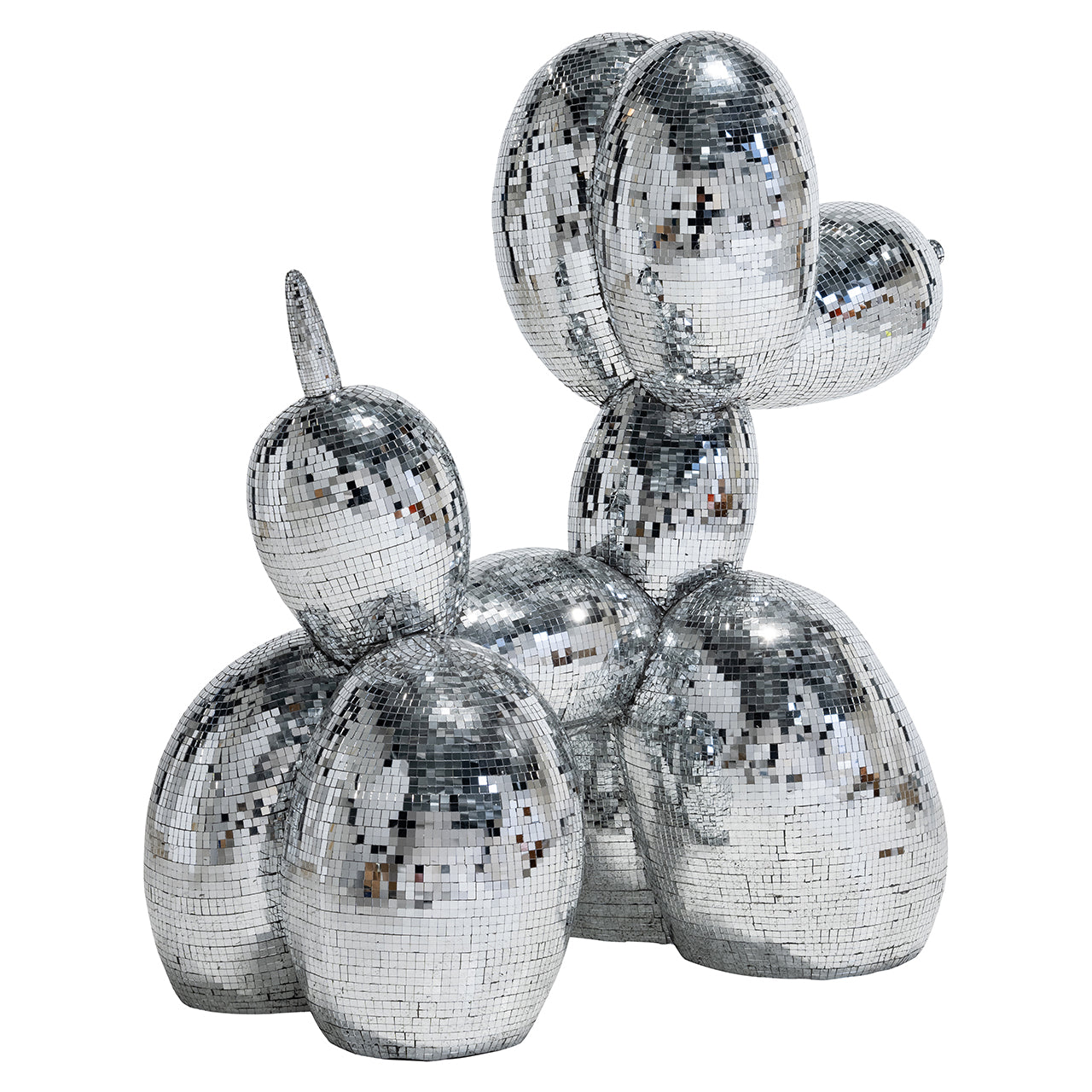 Honden decoratie object spiegel (Zilver)
