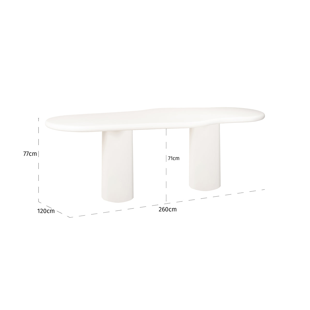 Eettafel Bloomstone 260 (Wit)
