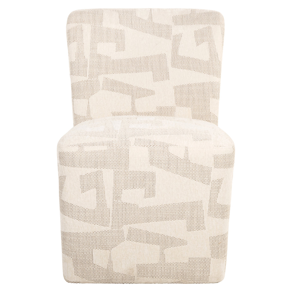 Stoel Lorain met wieltjes beige graffic (Beige graffic)