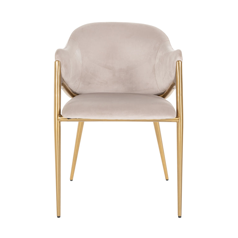 Stoel Gwen khaki fluweel brandvertragend (FR-Quartz 903 Khaki)