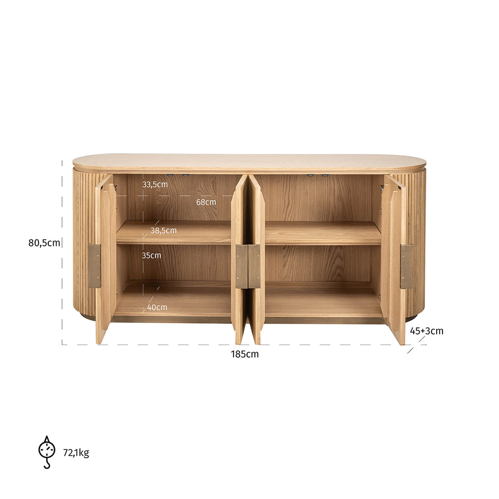 Dressoir Belfort 4-deurs (Natuurlijk eiken)