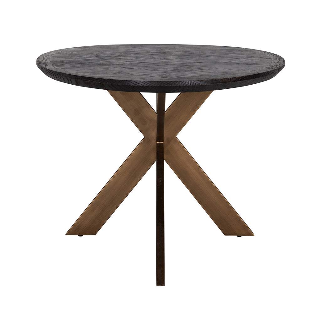 Eettafel Blackbone messing ovaal 230 (Zwart rustiek)