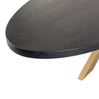 Eettafel Watson zwart 235 incl. spinpoot goud (Zwart)