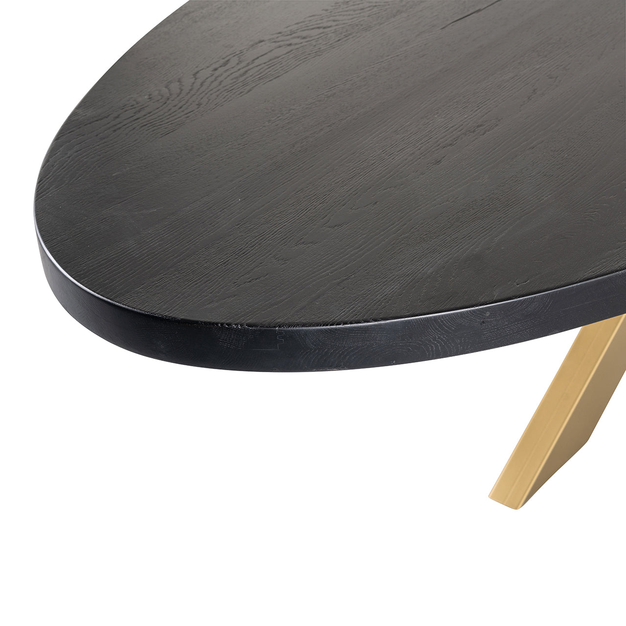 Eettafel Watson zwart 235 incl. spinpoot goud (Zwart)
