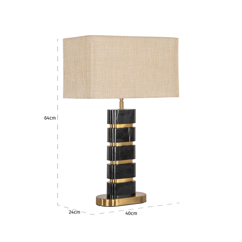 Tafellamp Levina incl. lampenkap (Zwart/goud)