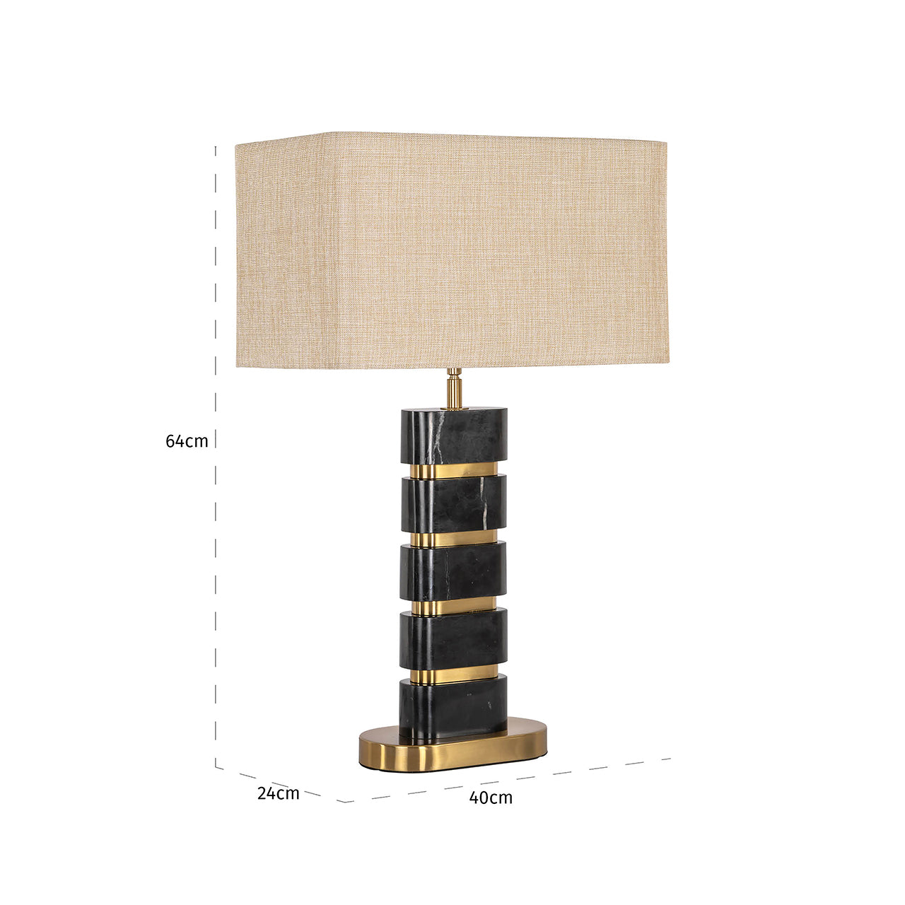 Tafellamp Levina incl. lampenkap (Zwart/goud)