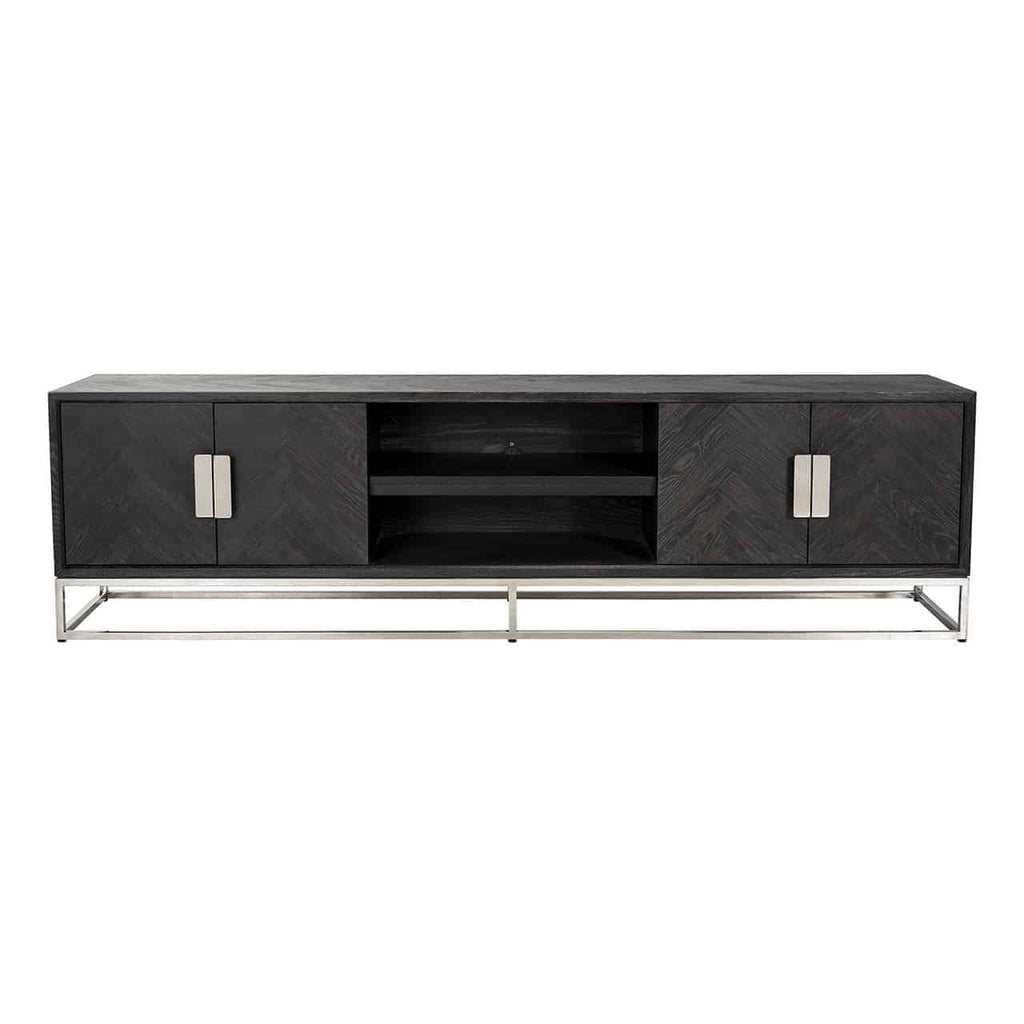 TV-meubel Blackbone zilver 4-deuren 220 (Zwart rustiek)