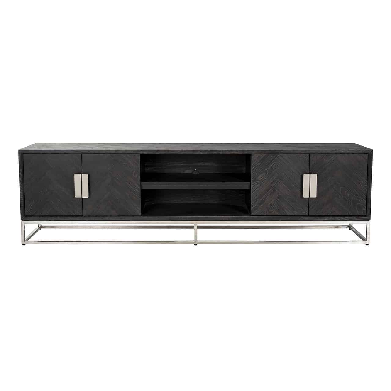 TV-meubel Blackbone zilver 4-deuren 220 (Zwart rustiek)