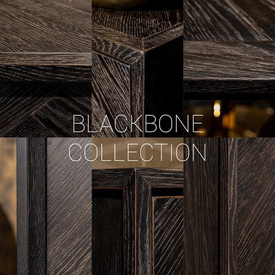 Bureau Blackbone messing 1-lade (Zwart rustiek)