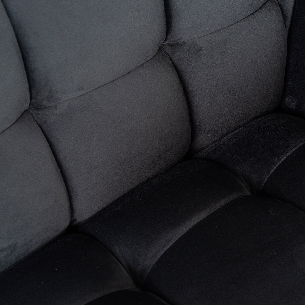 Fauteuil Huxley Antraciet fluweel / Geborsteld goud (Quartz Antraciet 801)