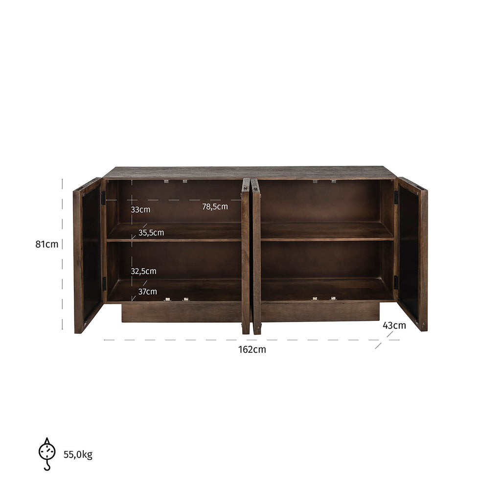 Dressoir Bryant 4-deuren (Bruin)