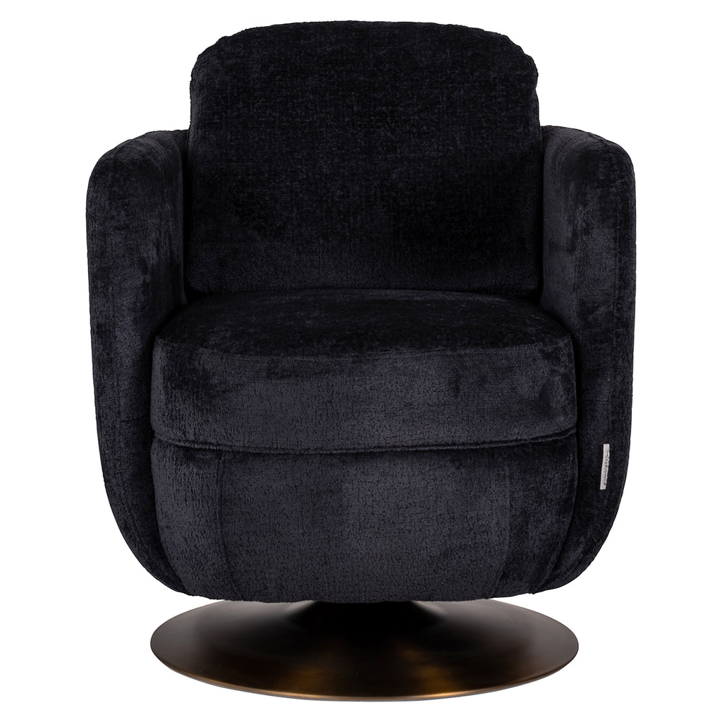 Draaifauteuil Turner zwart chenille (Bergen 809 zwart chenille)