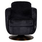Draaifauteuil Turner zwart chenille (Bergen 809 zwart chenille)