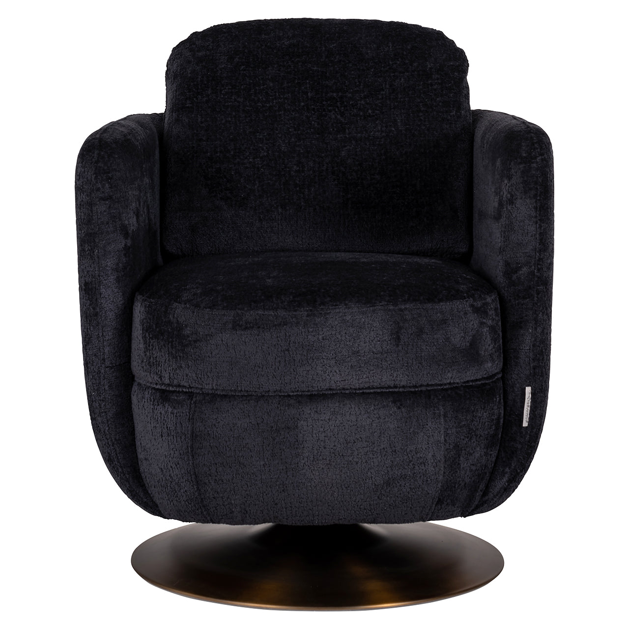 Draaifauteuil Turner zwart chenille (Bergen 809 zwart chenille)