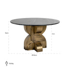 Eettafel Maddox 130Ø (Zwart/goud)