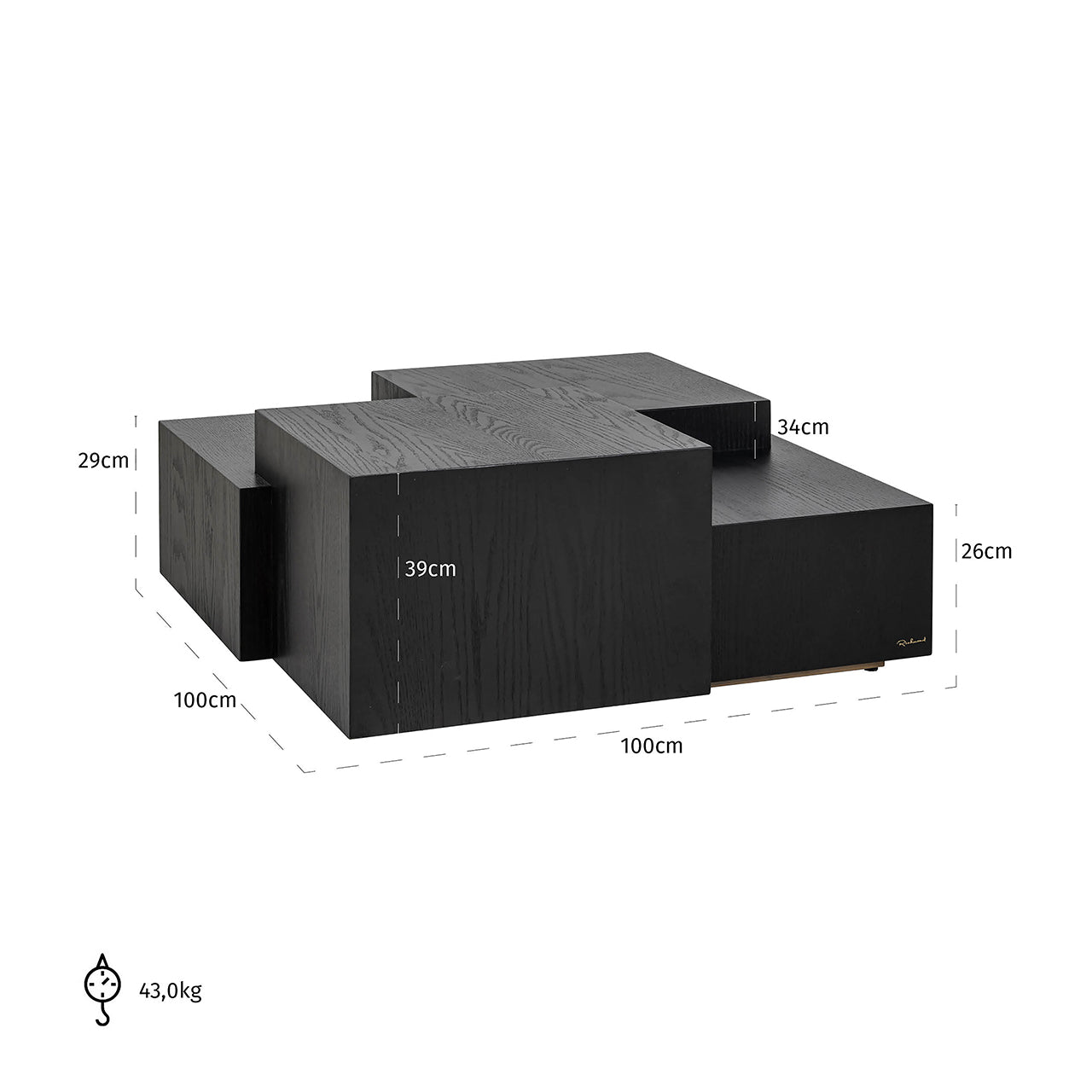 Salontafel Lennox Dark Coffee (Donker koffie)
