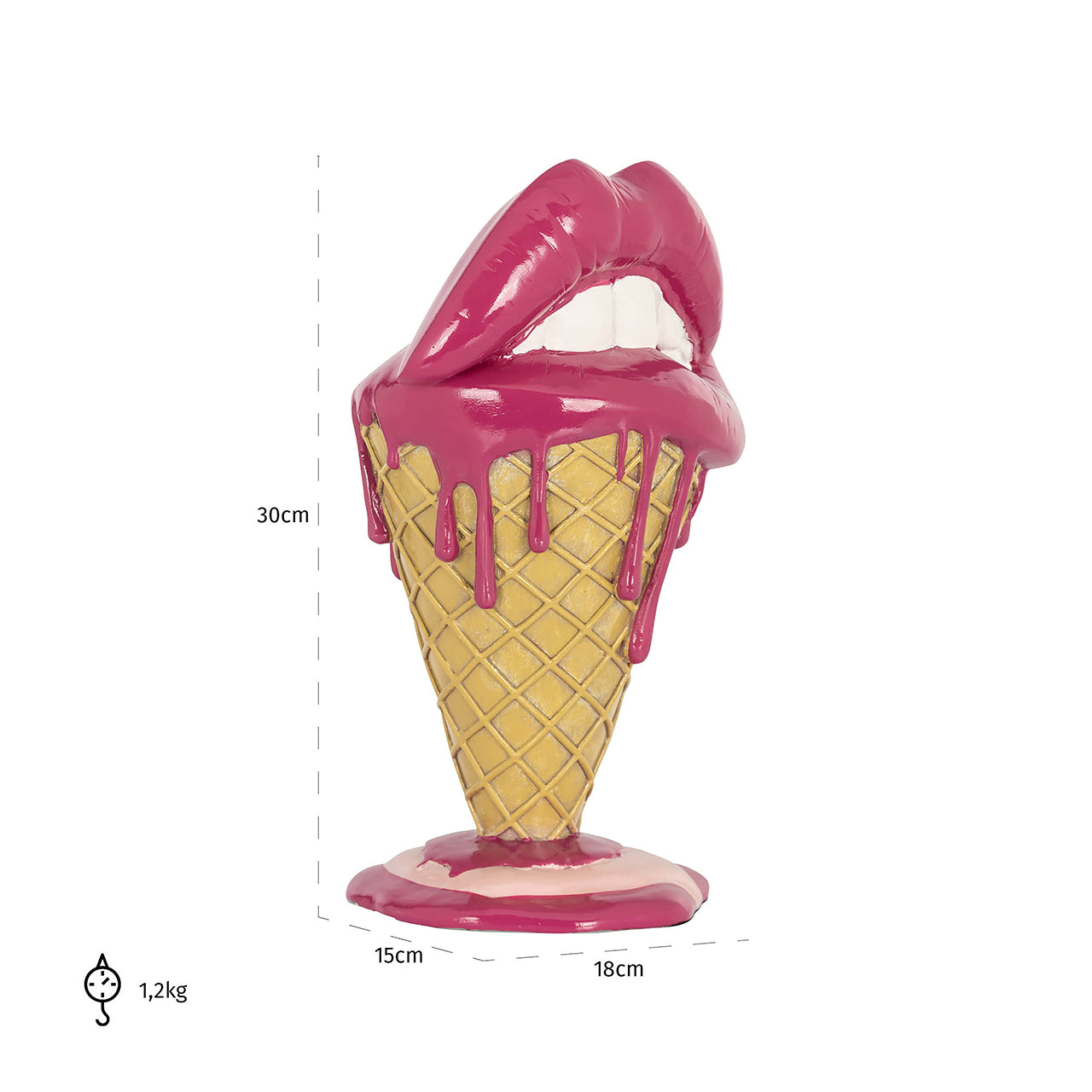 Decoratieobject Ice lips (Roze)