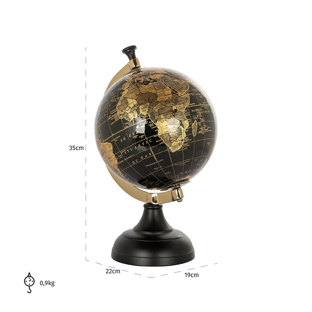 Deco object Jilly (Zwart/goud)