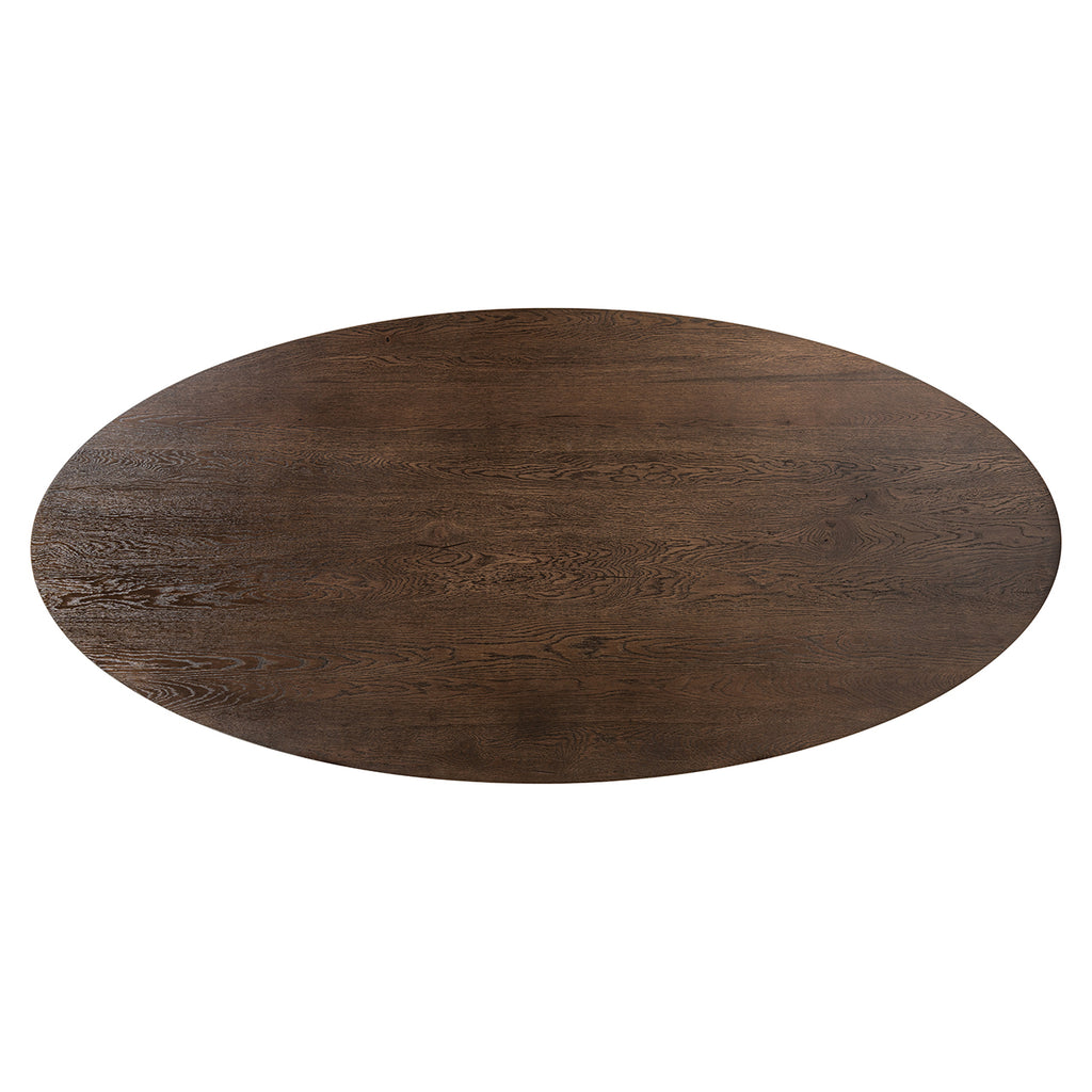 Eettafel Watson bruin 235 incl. spiderpoot zwart (Donkerbruin)