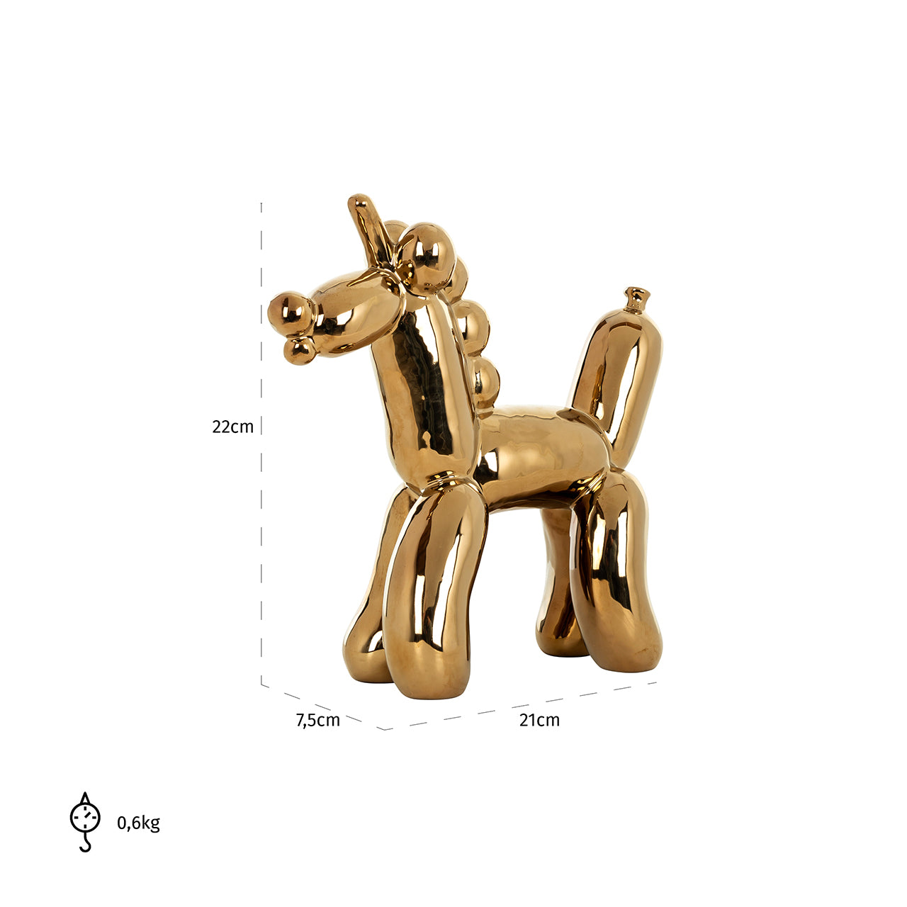 Deco object Balloonicorn goud (Goud)