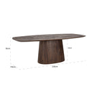 Eettafel Alix Deens ovaal 230 (Donkerbruin)